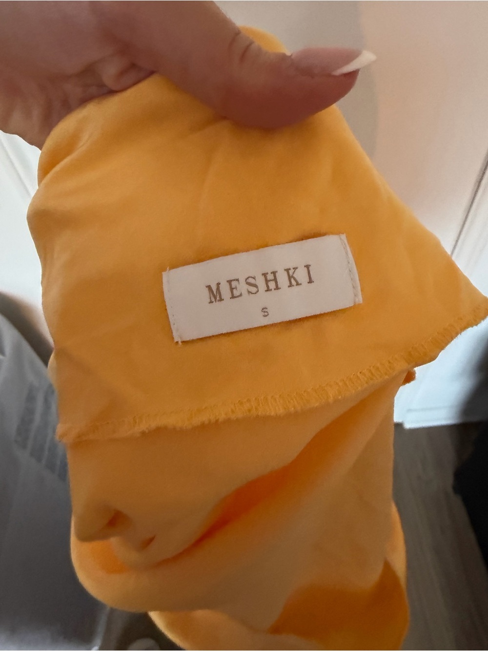Meshki Yellow Lace-Trim Satin Slip Dress - Picture 3 of 3